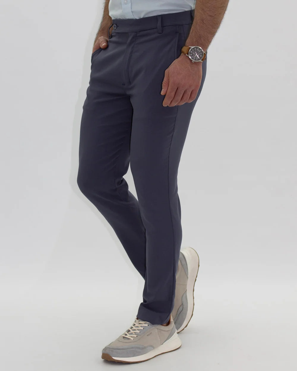 Pantalón Flexible Gris Azulado