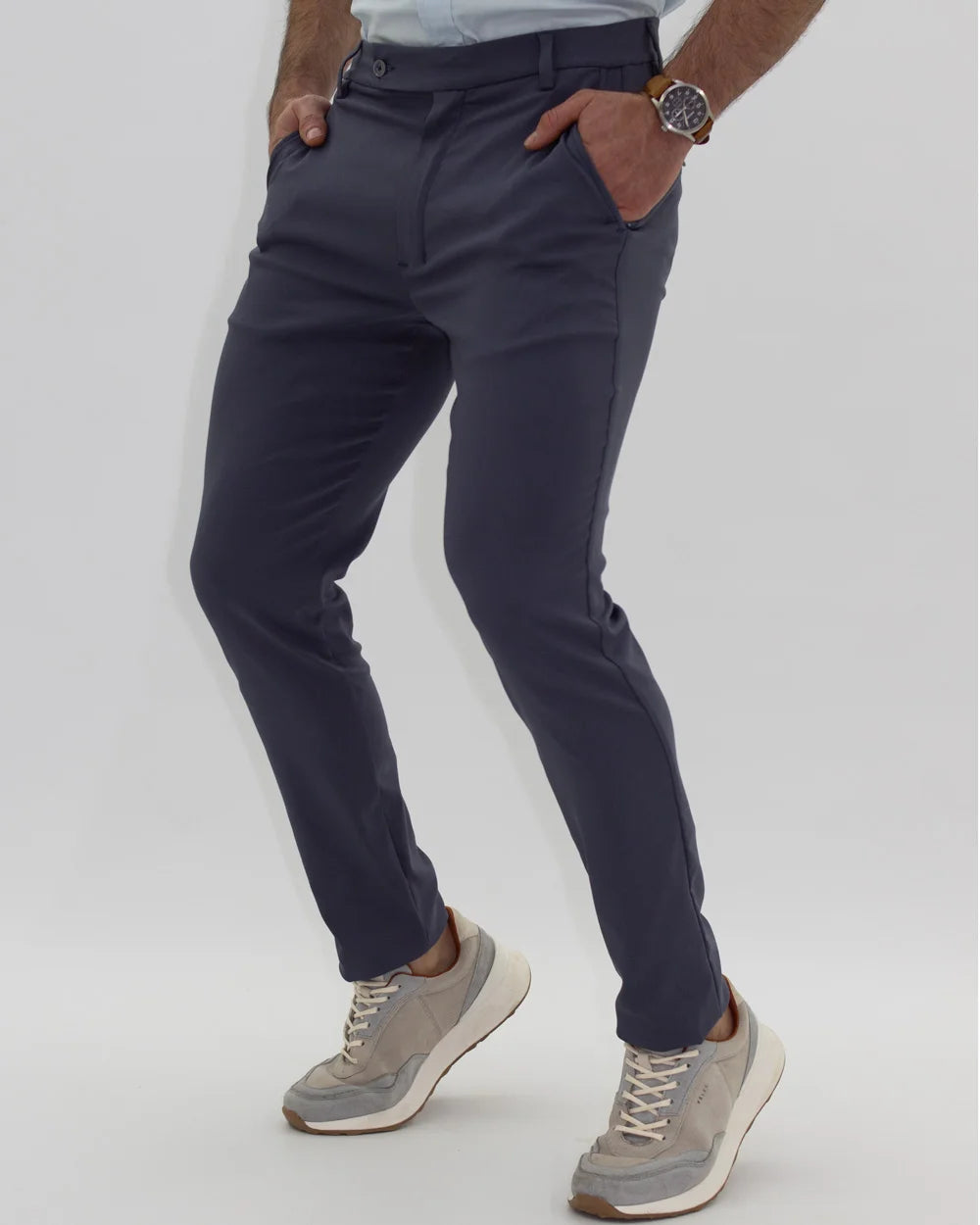 Pantalón Flexible Gris Azulado