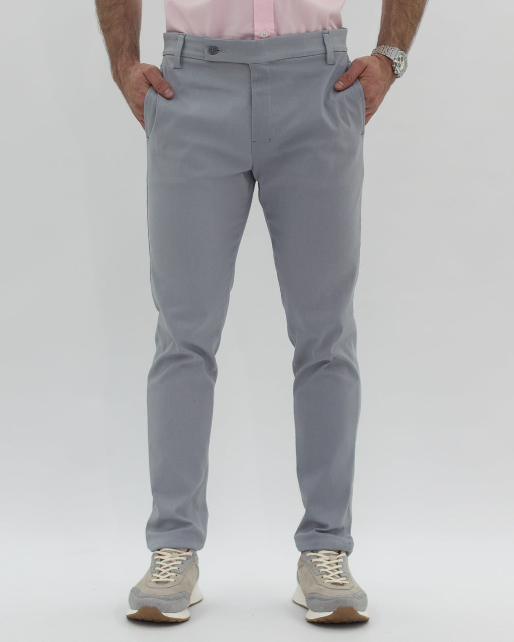 Pantalón Flexible Gris Claro