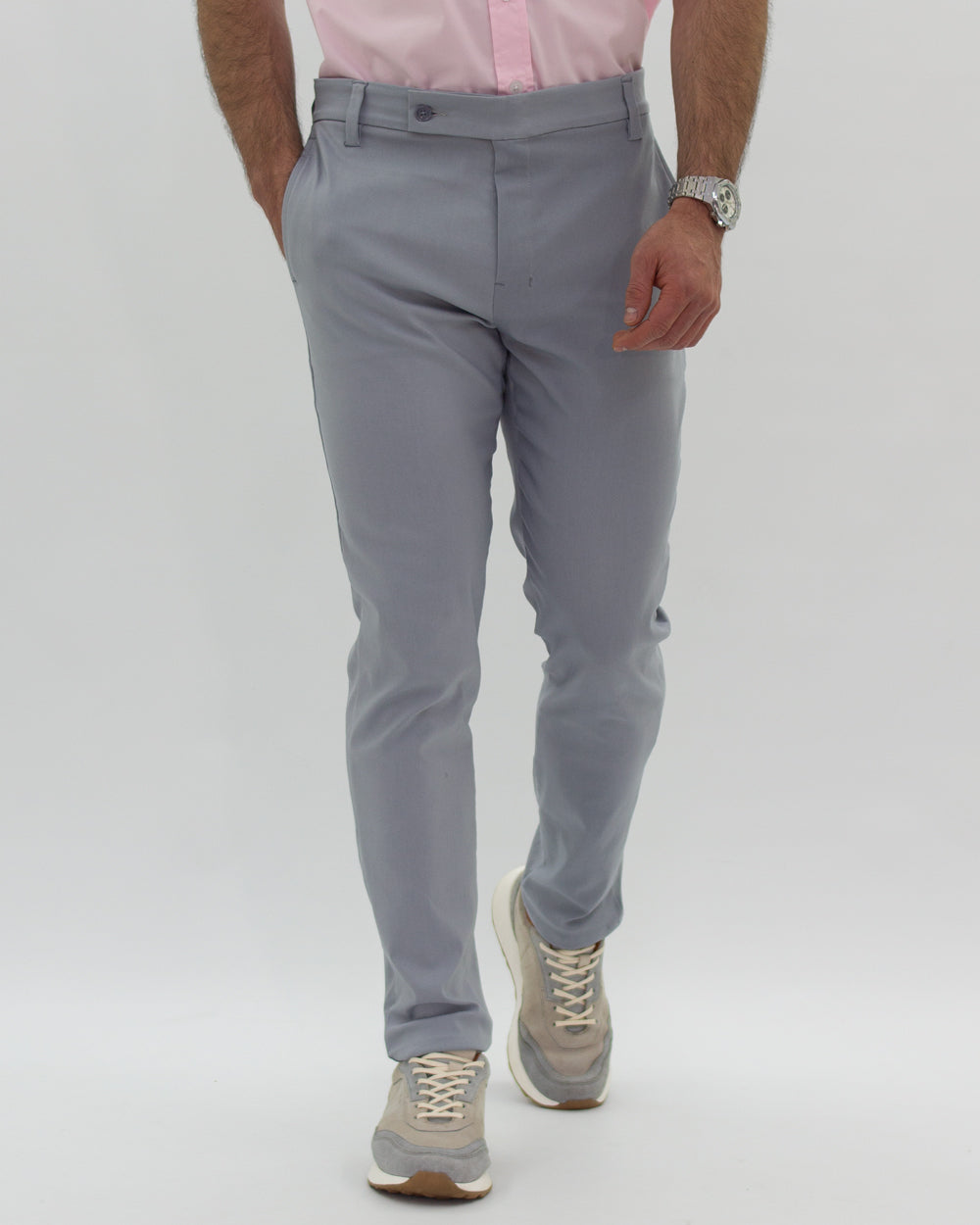 Pantalón Flexible Gris Claro