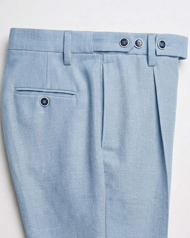Pantalón Lino OldMoney Azul Claro