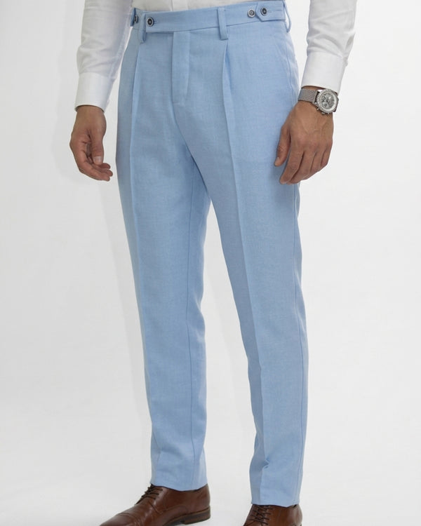 Pantalón Lino OldMoney Azul Claro