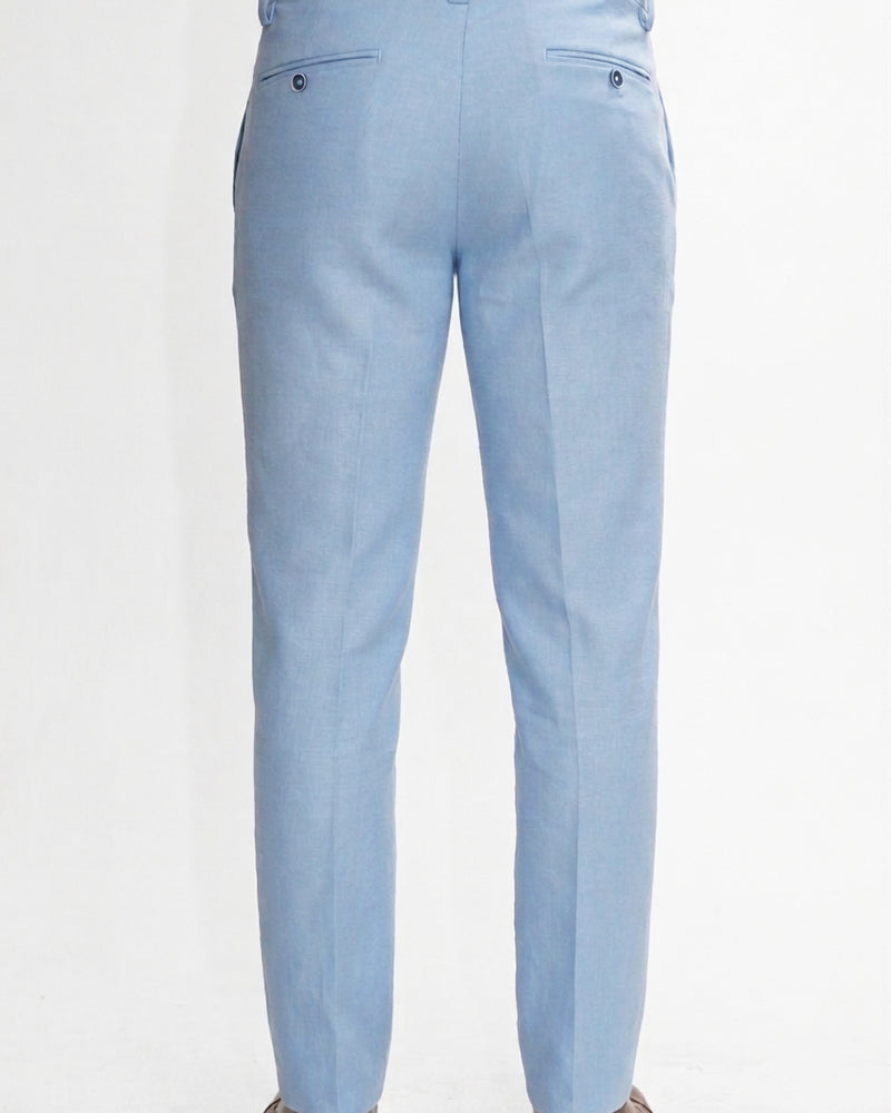 Pantalón Lino OldMoney Azul Claro