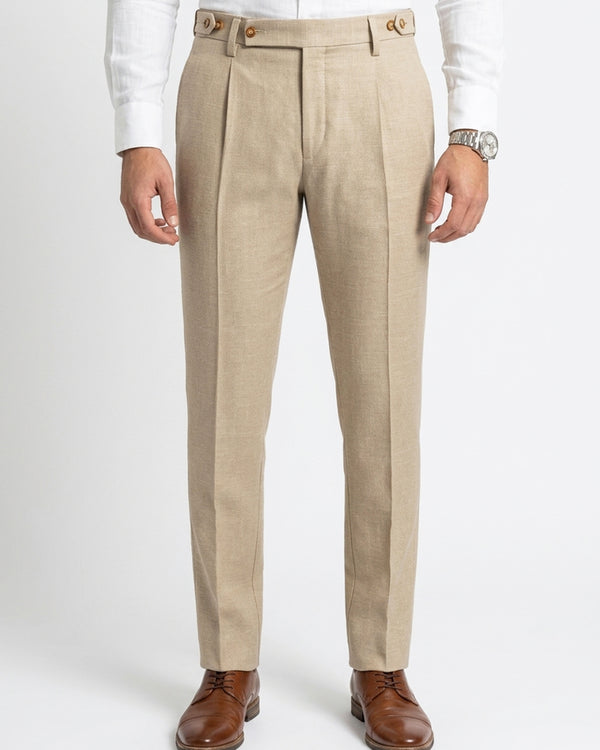 Pantalón Lino OldMoney Beige