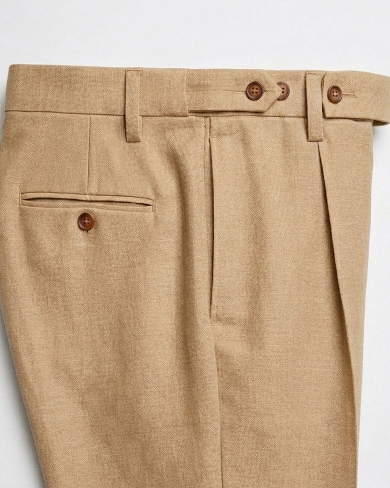 Camel Old Money Linen Pants