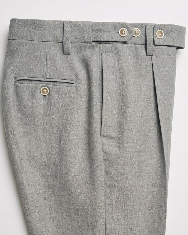 Old Money Gray Linen Trousers