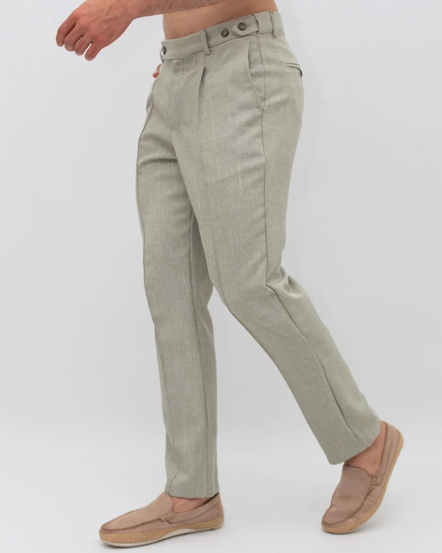 Classic Green Linen Trousers