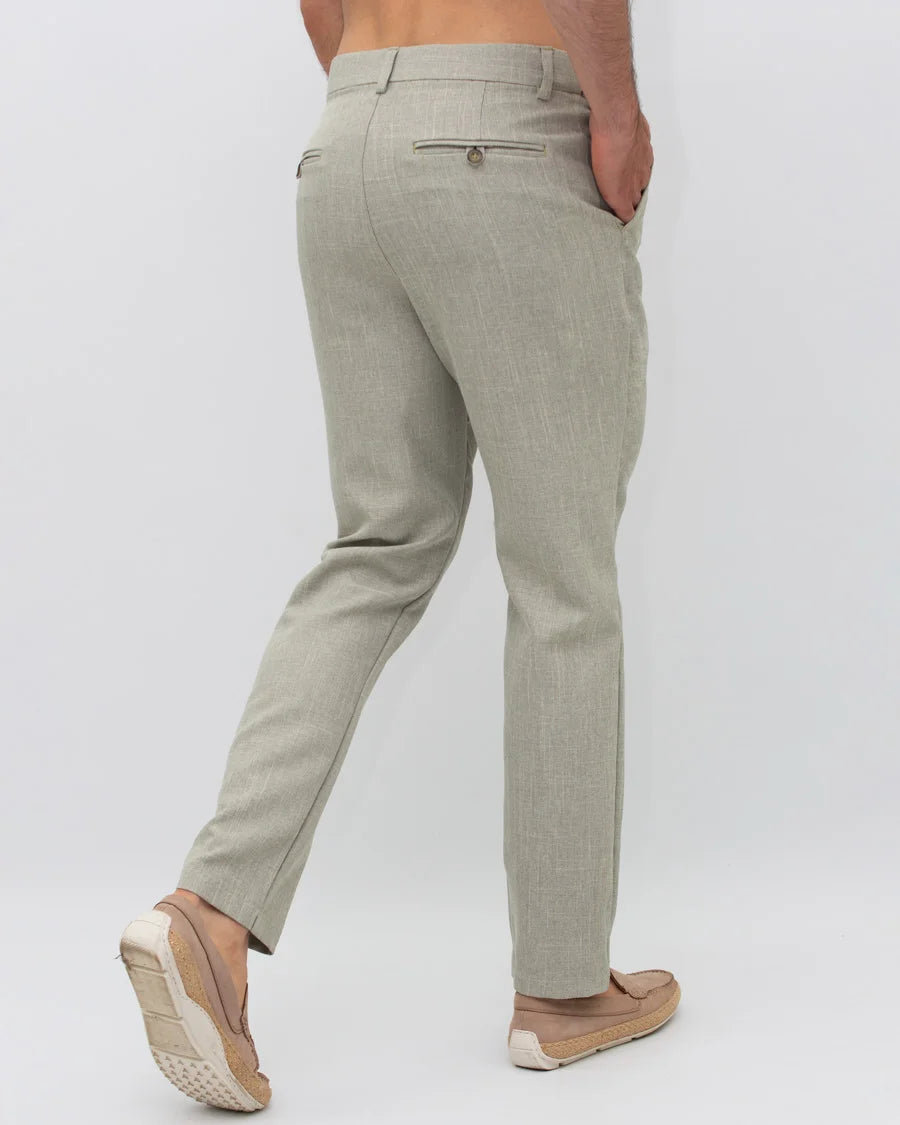 Classic Green Linen Trousers
