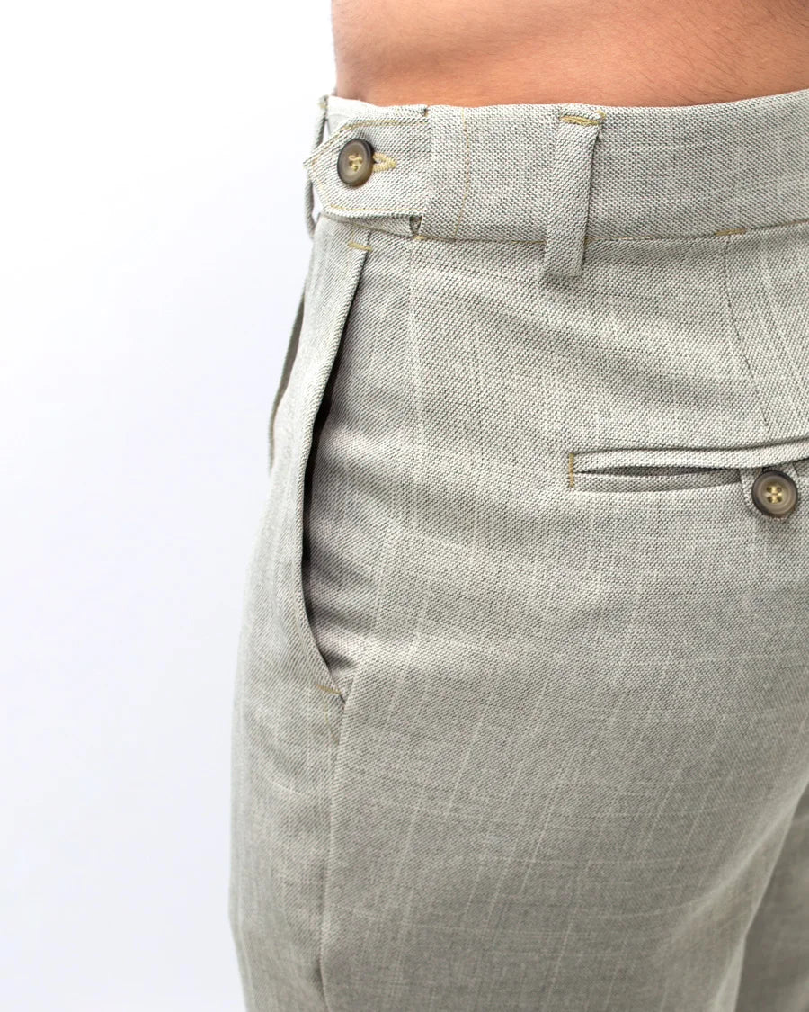 Classic Green Linen Trousers