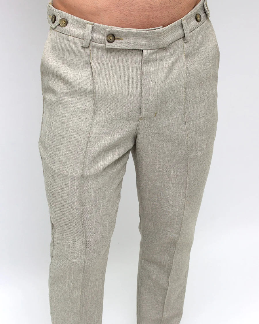 Classic Green Linen Trousers