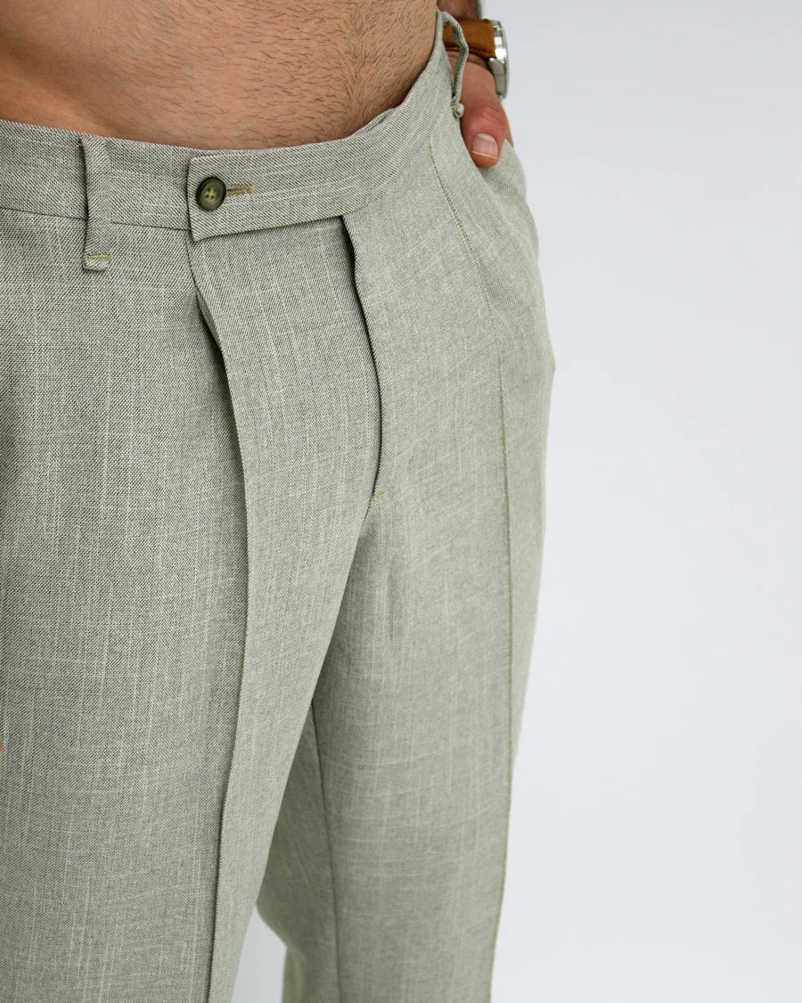Classic Green Linen Trousers