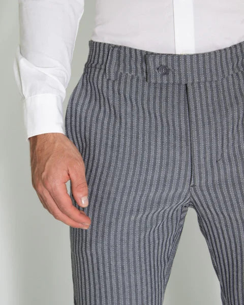Gray Striped Pants