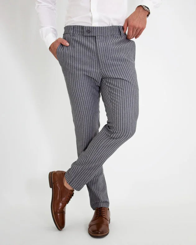 Gray Striped Pants
