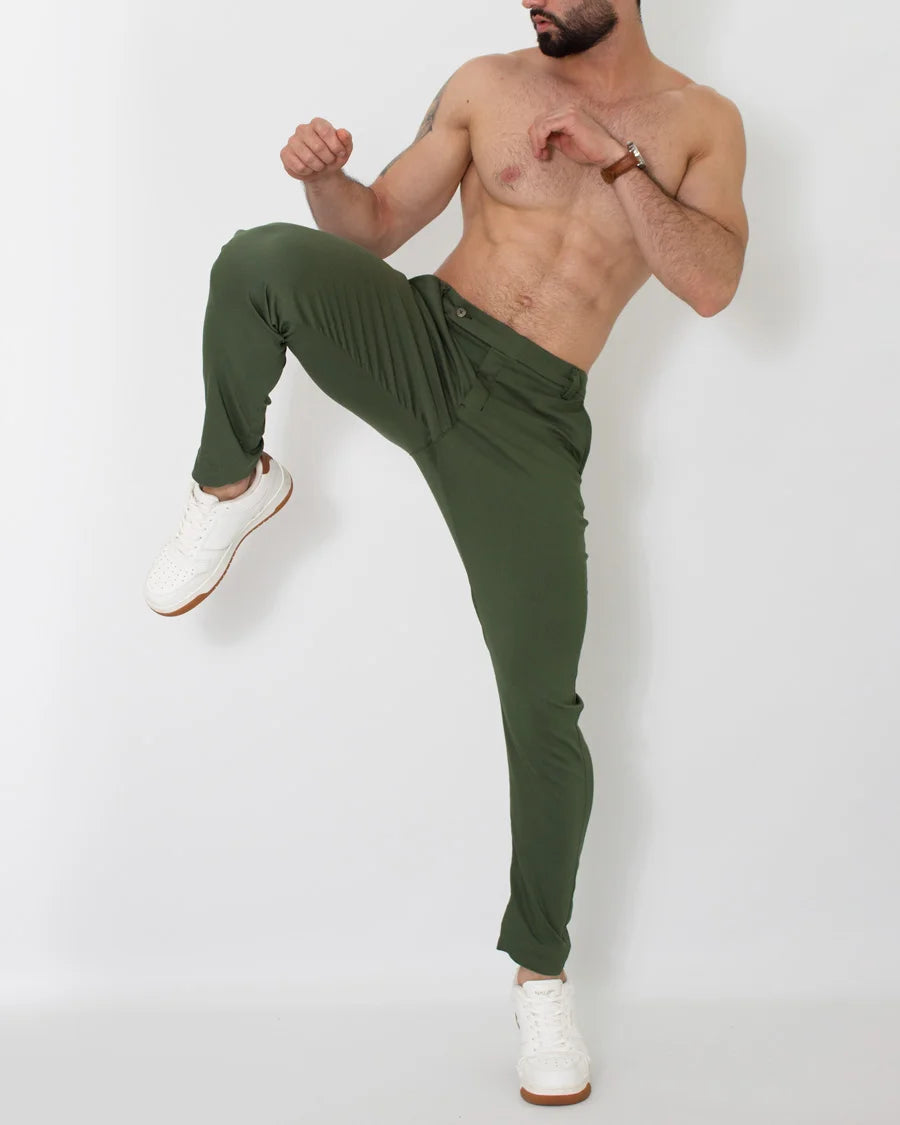 Pantalón Flexible Verde Botella