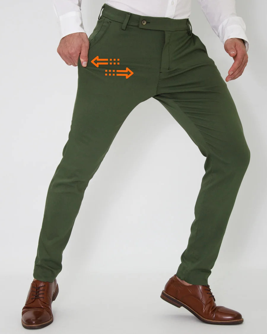 Pantalón Flexible Verde Botella