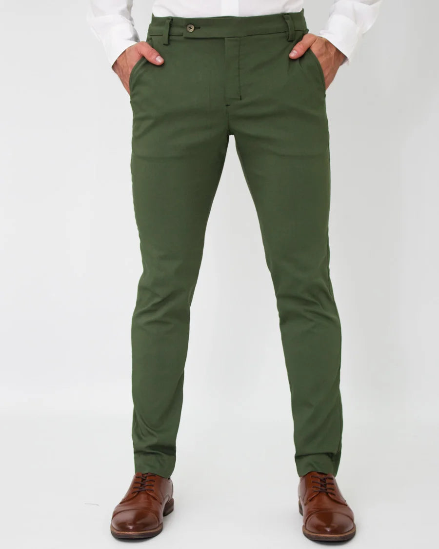 Pantalón Flexible Verde Botella