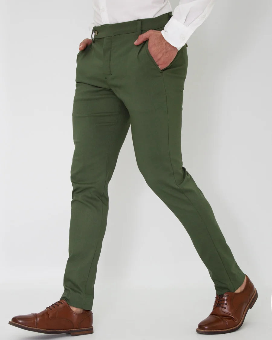 Pantalón Flexible Verde Botella