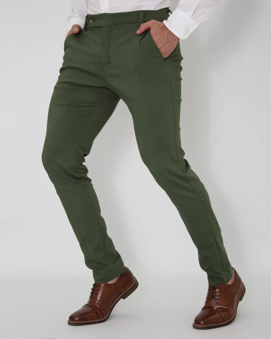 Pantalón Flexible Verde Botella