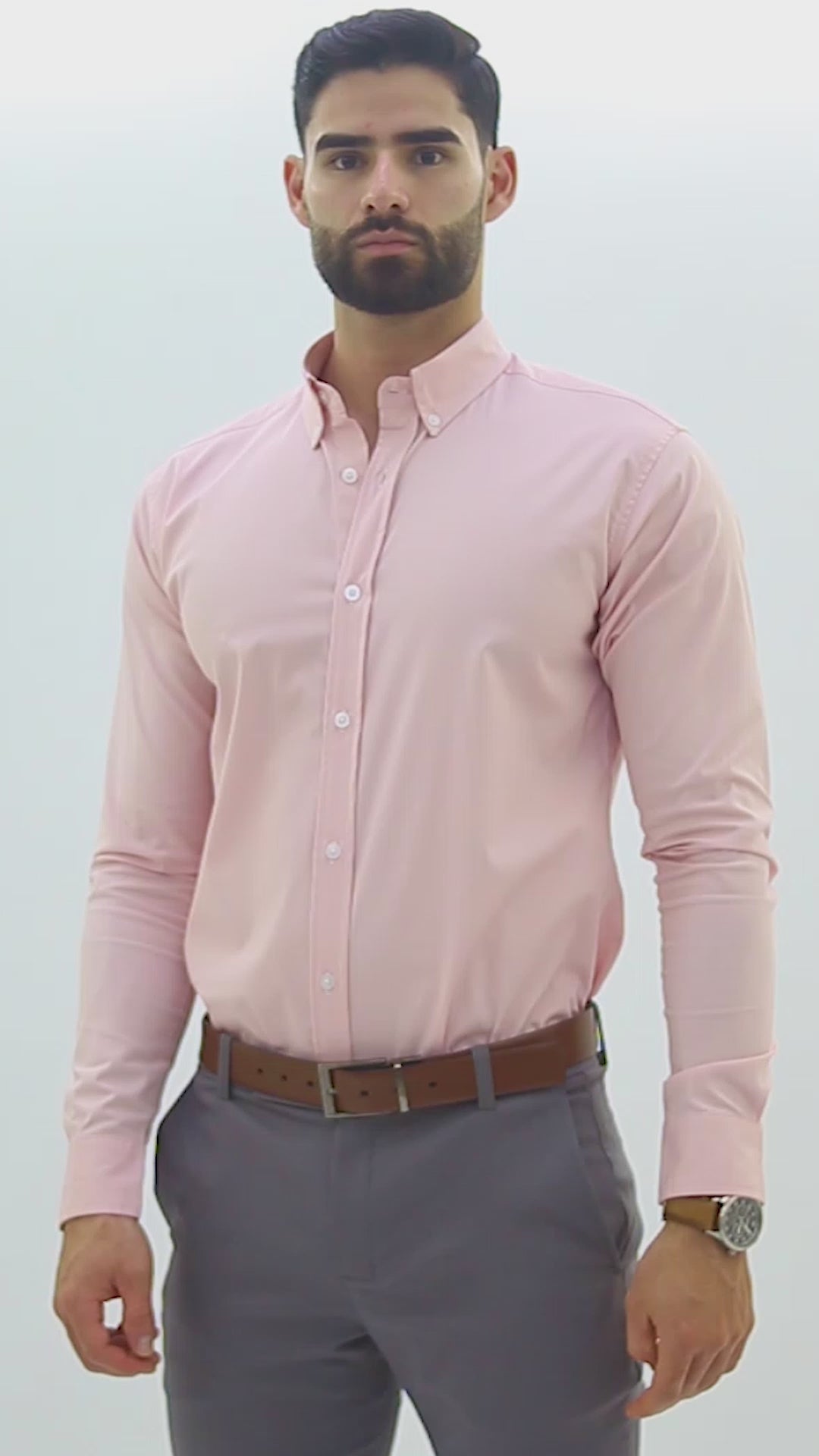 Camisa Flexible SlimFit Salmón