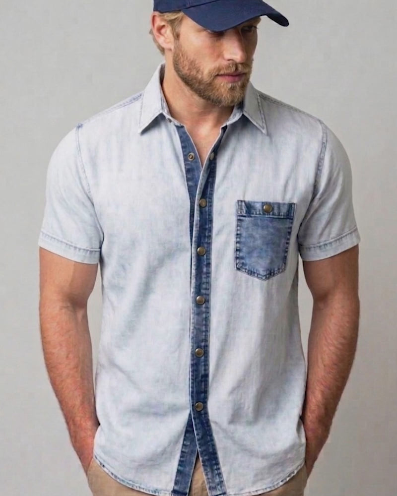 Flexible Light Gray Short-Sleeve Shirt