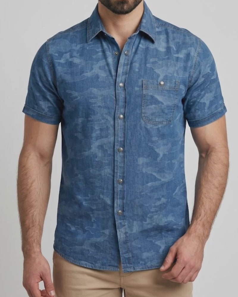Flexible Light Gray Short-Sleeve Shirt
