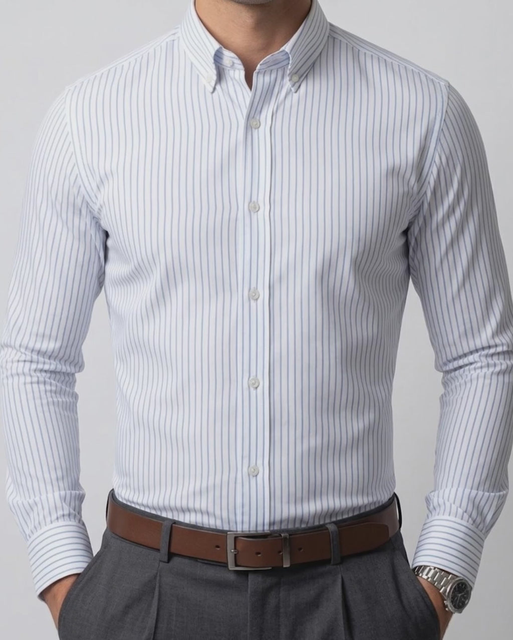 Flexible White Long Sleeve Shirt