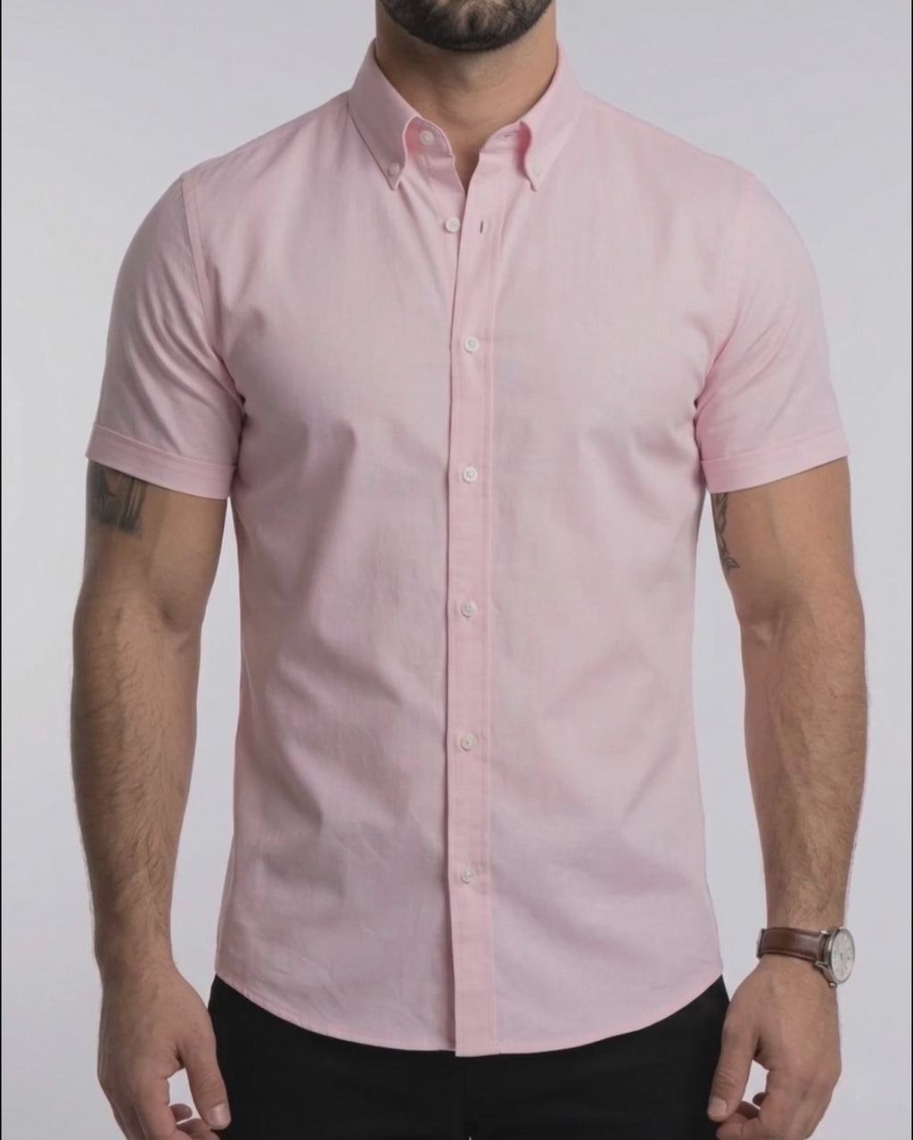 Flexible Light Gray Short-Sleeve Shirt