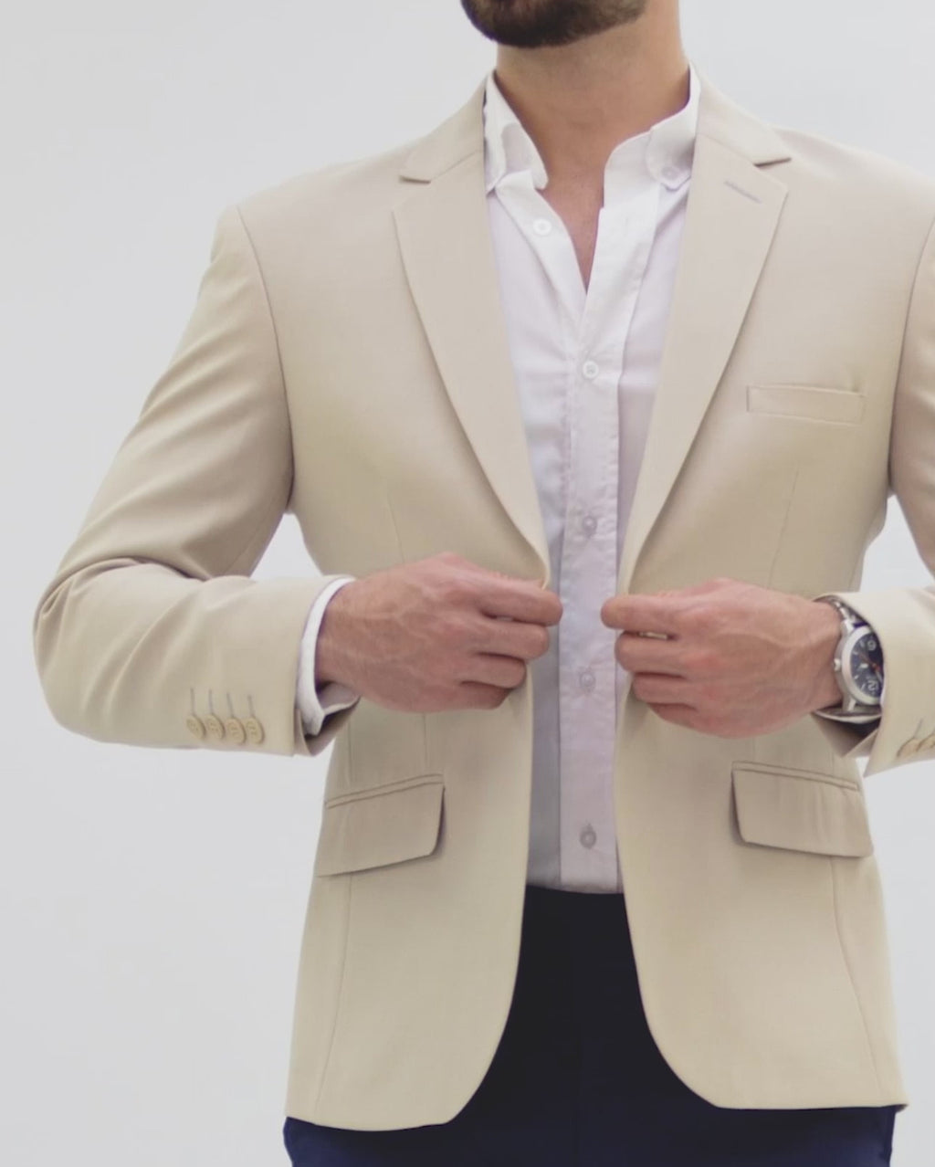 Slim-fit Beige Blazer