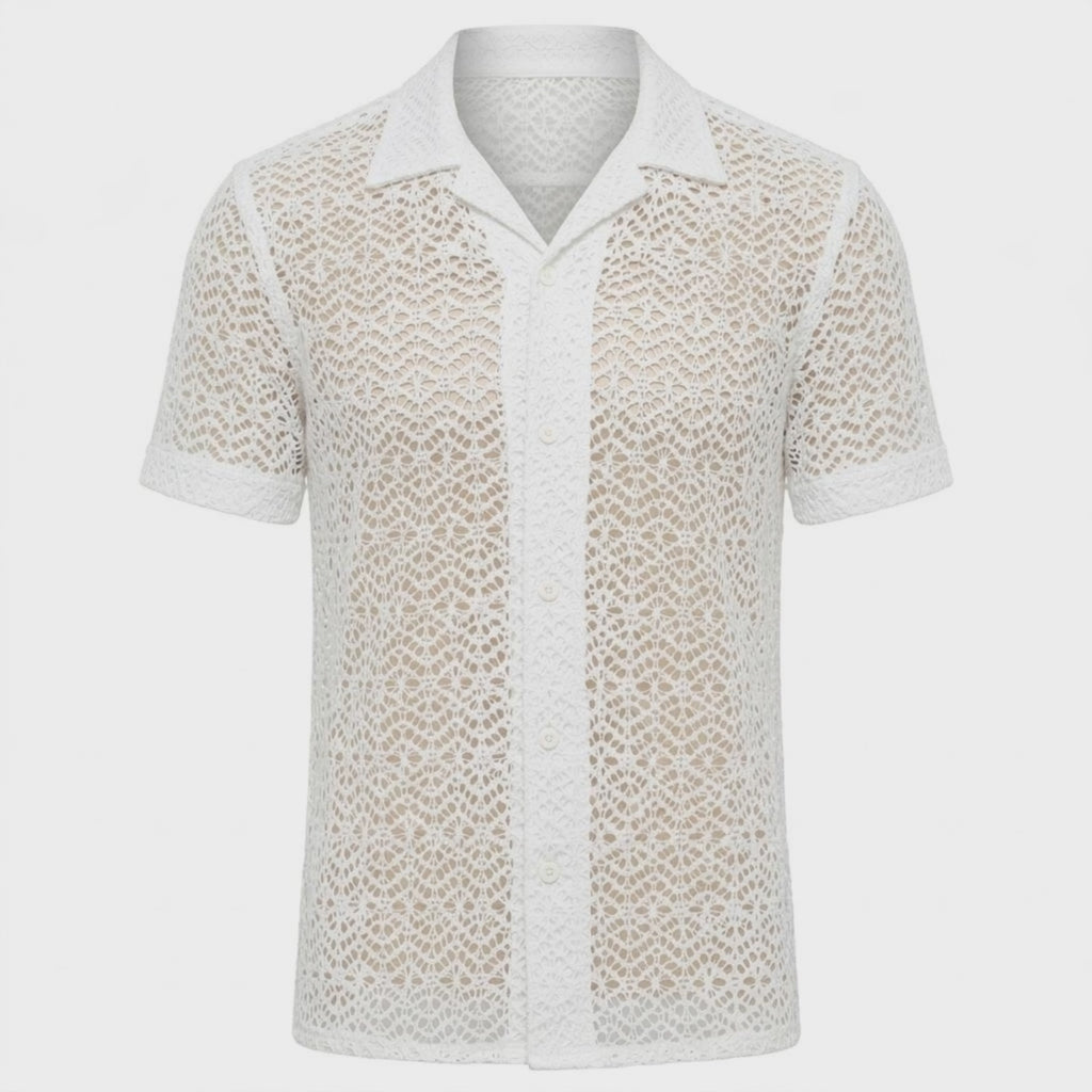Camisa de Verano Malla Blanca