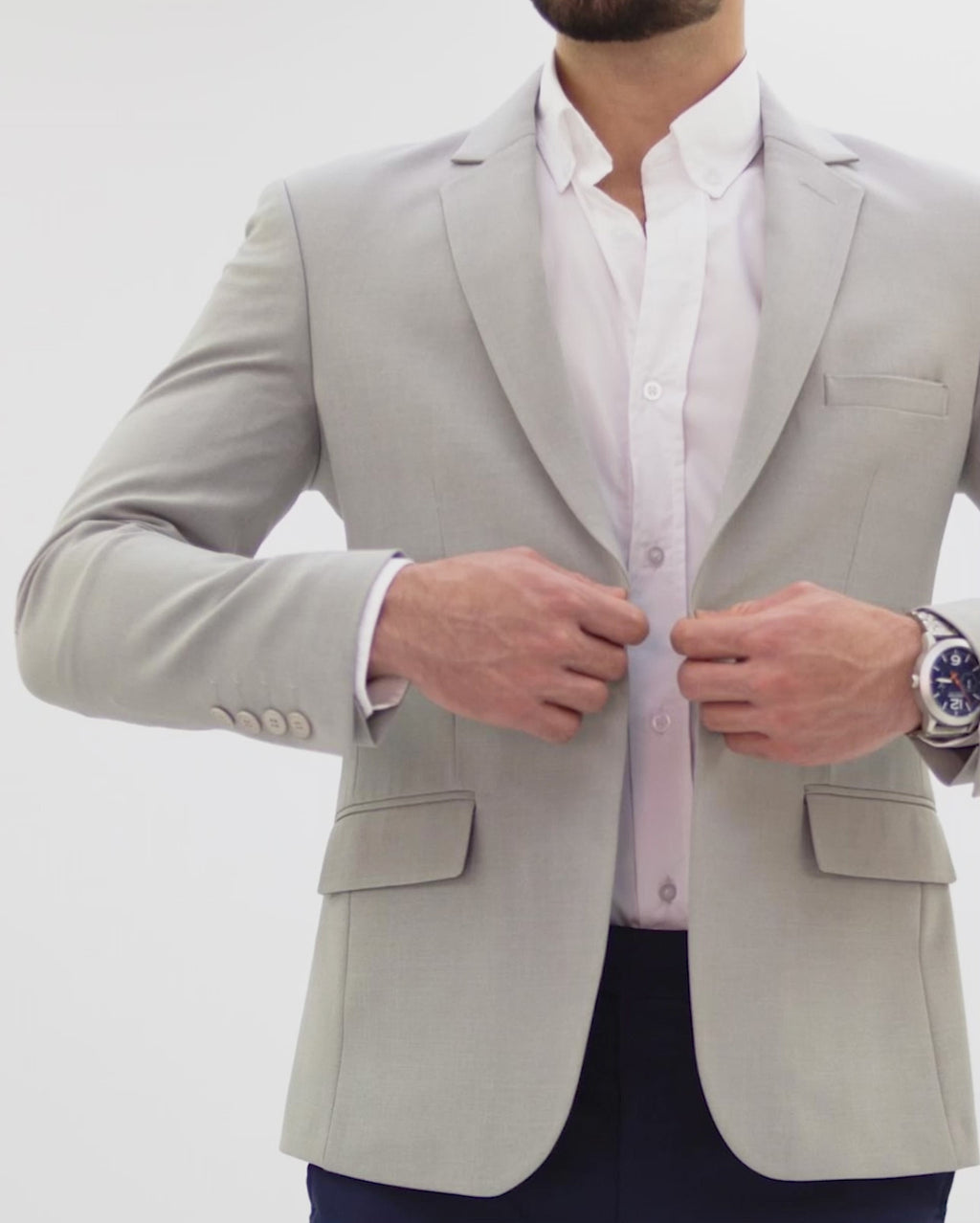 Light Gray Slim-Fit Blazer