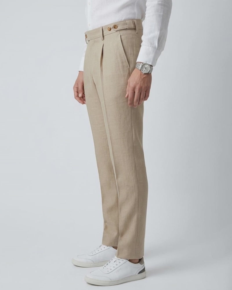 Linen Old Money Trousers Beige