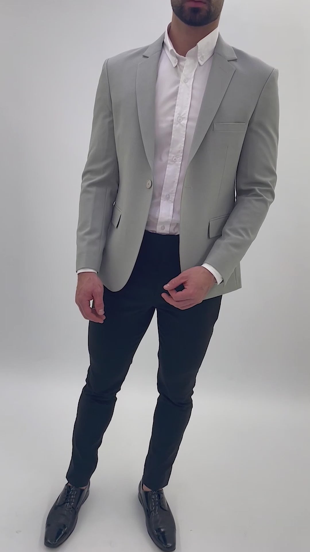 Blazer SlimFit Gris Claro