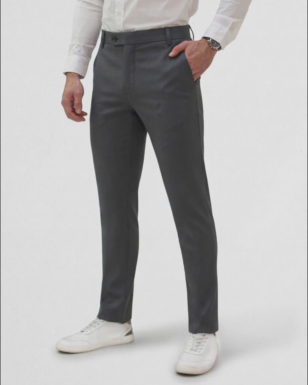 Dark Grey Flexible Trousers