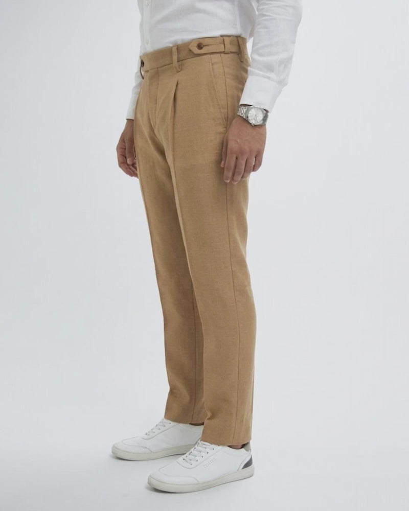 Camel Old Money Linen Pants